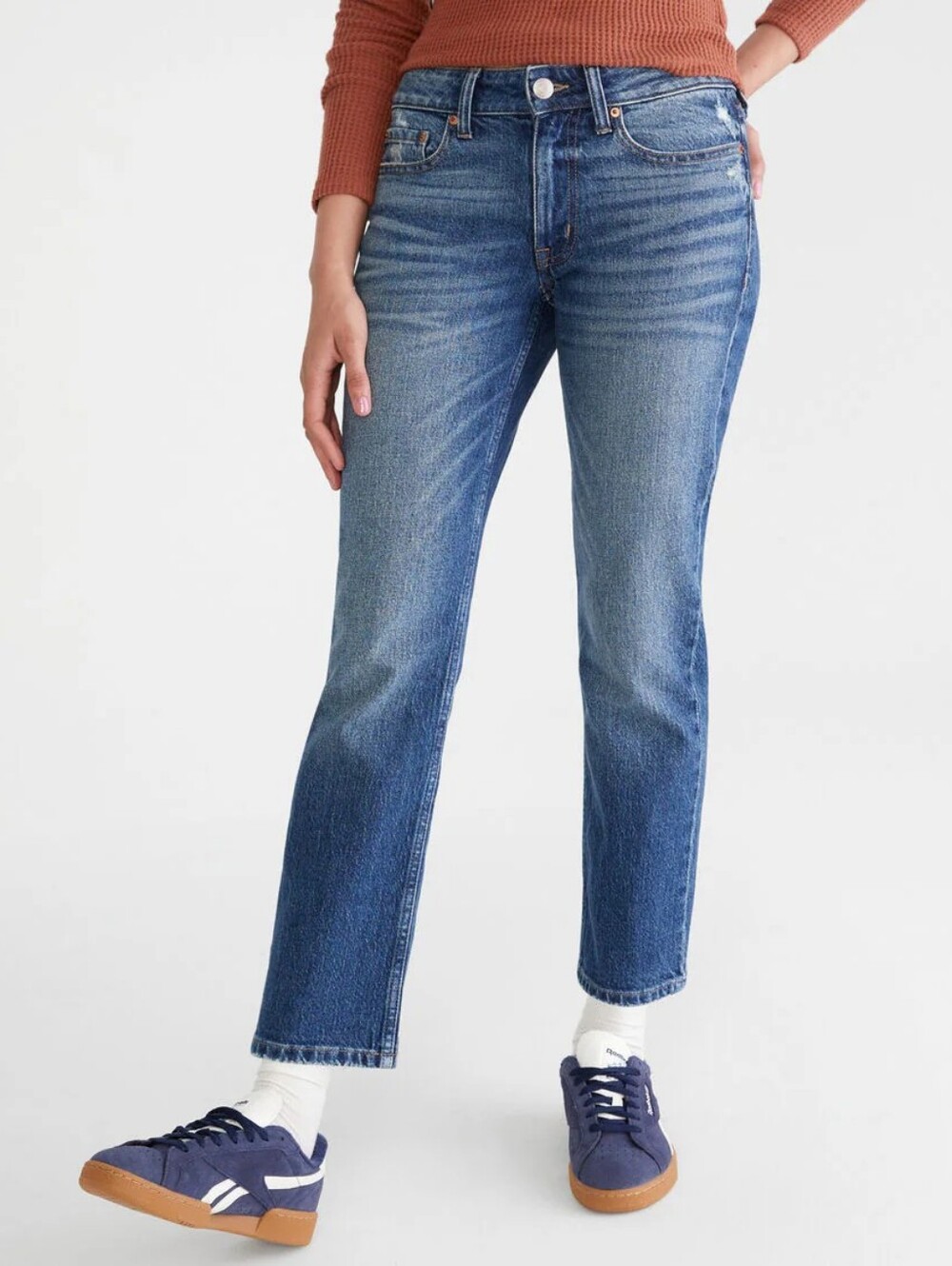 Aeropostale Mid-Rise Straight Ankle Jeans Size: 2